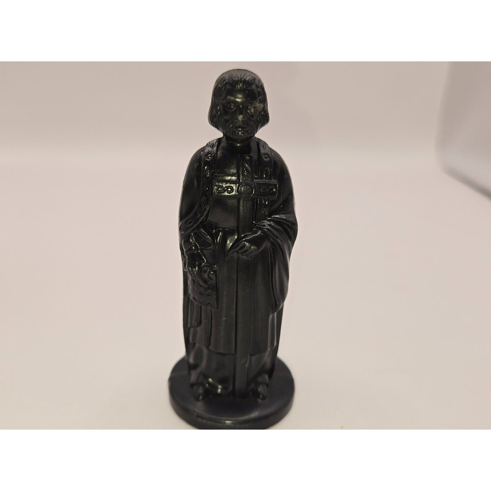 Vintage 1960s ROXY Black Bishop Chess Piece Figurine – Medieval Renaissance Styl